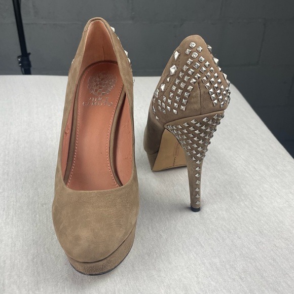 Vince Camuto Shoes - Vince Camuto Malaya Brown Tan Studded Pumps Heels Womens Size 7.5